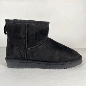 Dream Pairs Faux Fur Lined Boots Womens Size 9 Black Comfort Warm Pull On Shoes